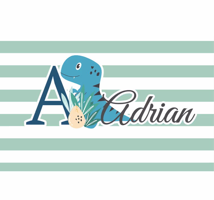Estore de rolo infantil animais fofos dino com nome - TenStickers