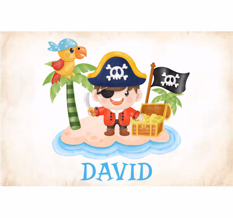 Estore de rolo infantil pirata de desenho animado - TenStickers