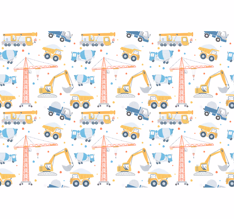 Estore de rolo infantil com veículos de construção pastel - TenStickers