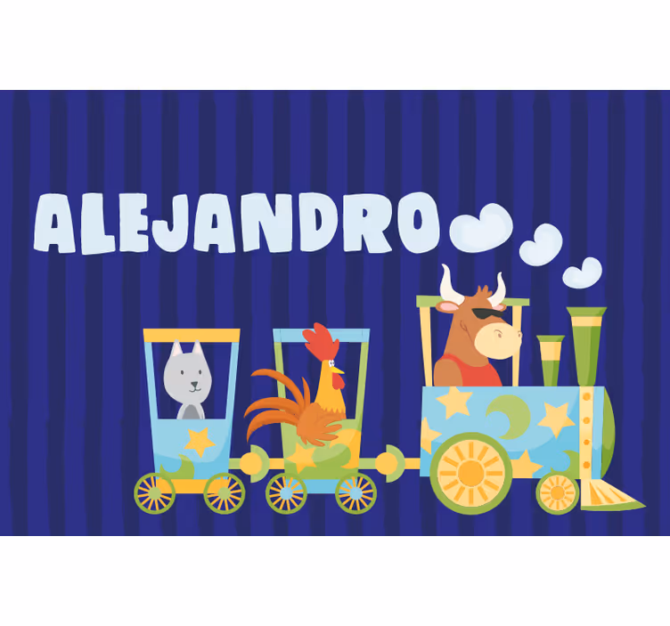 Estore de rolo infantil jogo americano de trem personalizado - TenStickers