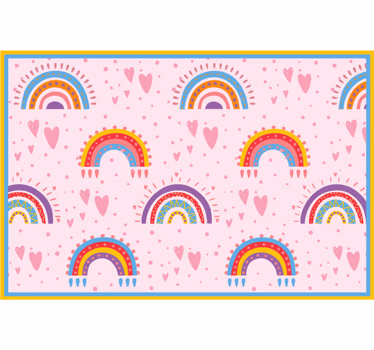 Estore de rolo infantil pontos rosas e arco-íris coloridos - TenStickers
