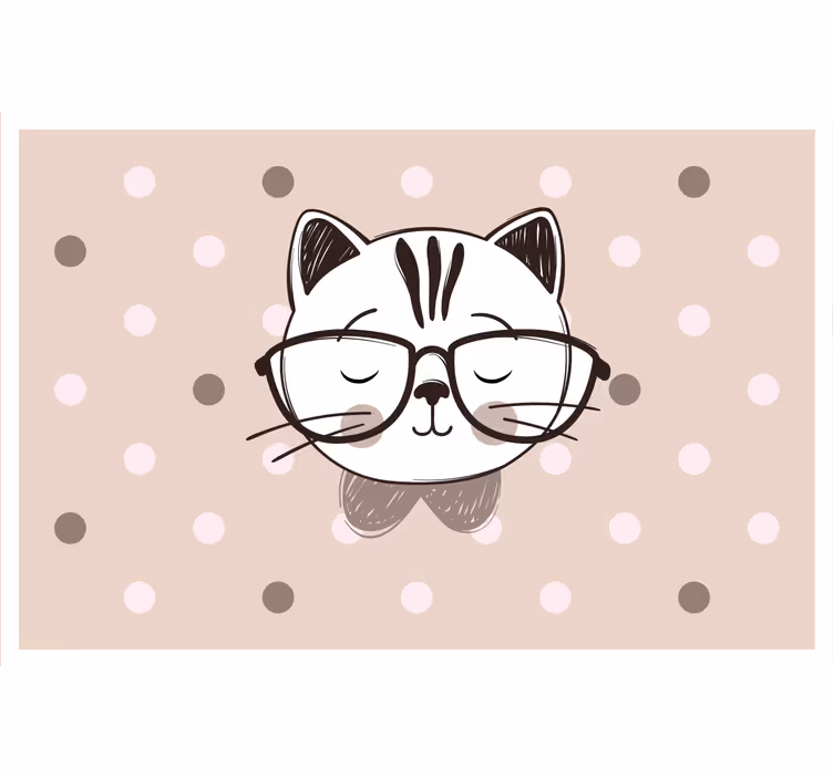 Estore de rolo infantil gato esperto com óculos - TenStickers