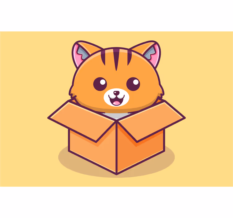 Estore de rolo infantil gato na caixa - TenStickers