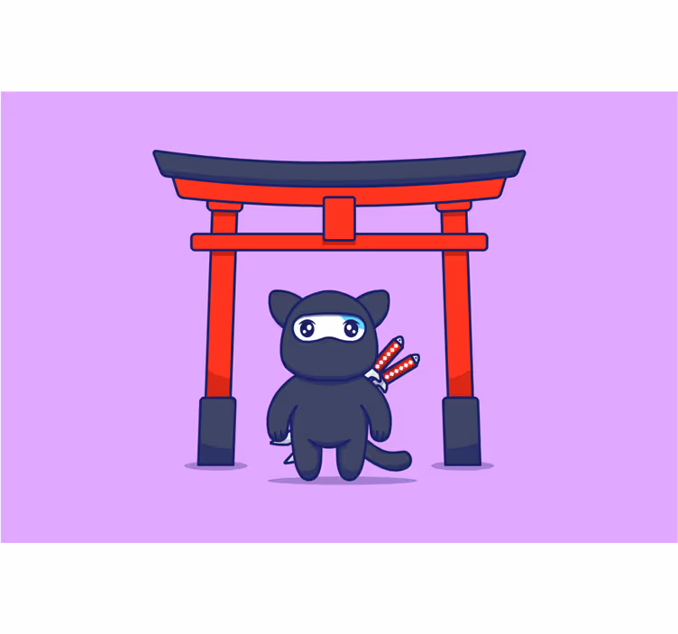 Estore de rolo infantil gato ninja - TenStickers