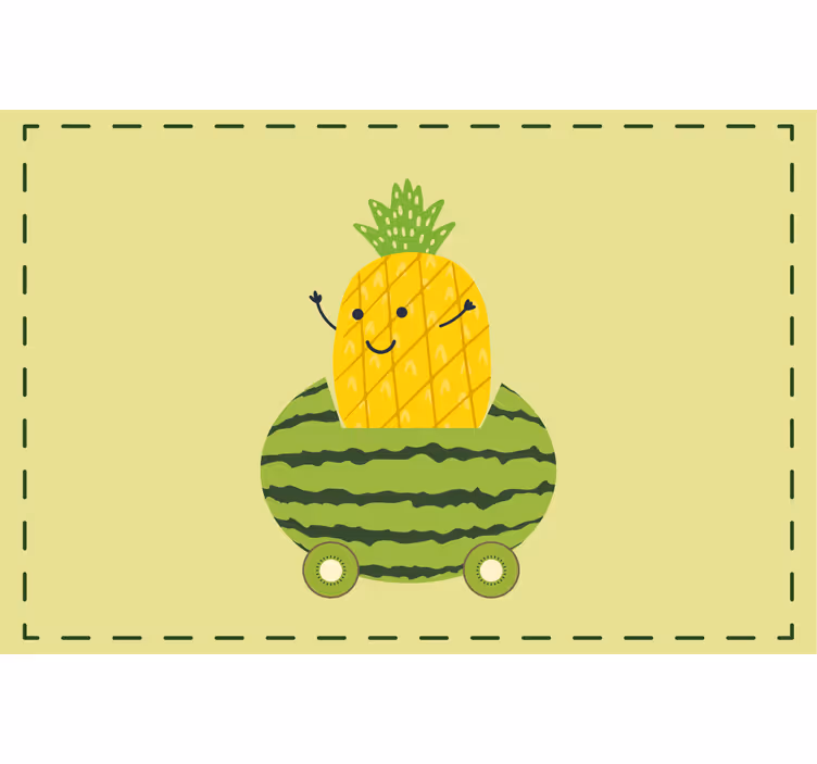 Estore de rolo infantil abacaxi divertido em padrão de carro - TenStickers