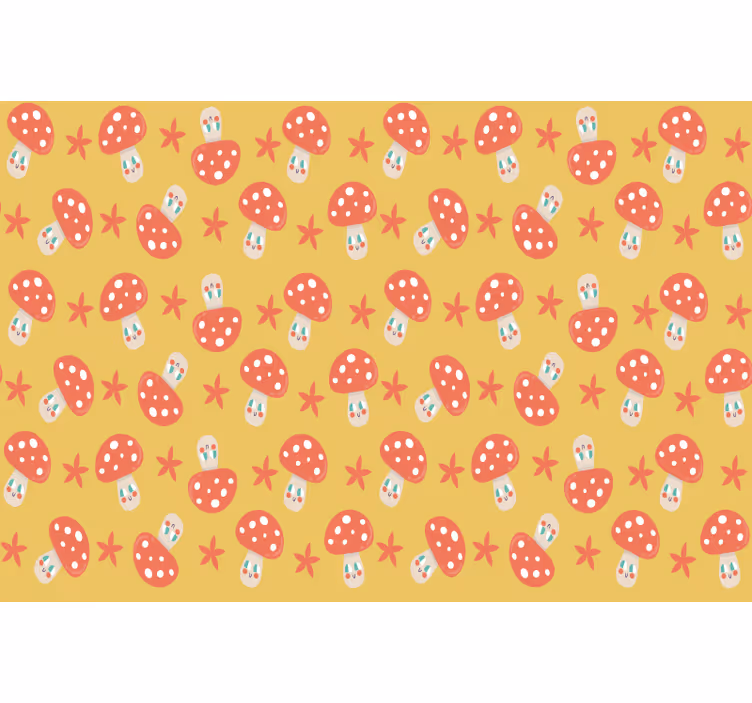 Estore de rolo infantil cogumelos clássicos amarelos - TenStickers