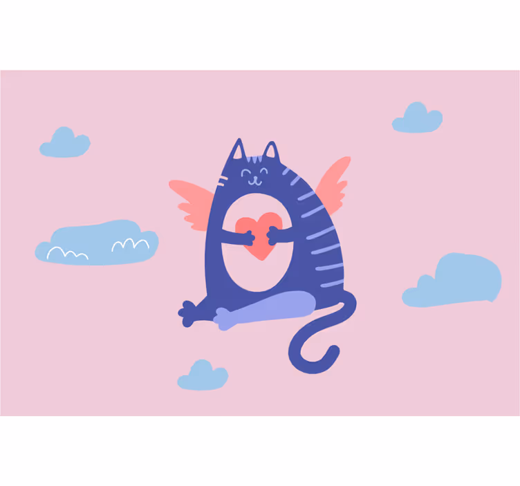 Estore de rolo infantil gato voador encantador - TenStickers
