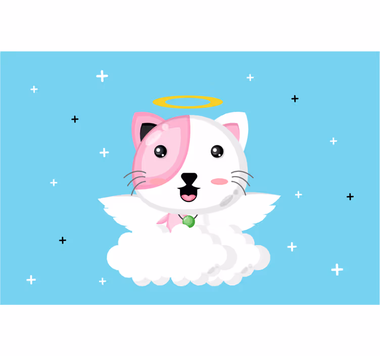 Estore de rolo infantil gato anjo - TenStickers