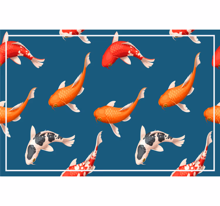 Estore de rolo infantil padrão de carpa koi fundo azul - TenStickers