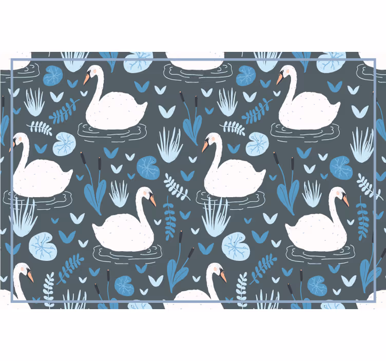 Estore de rolo infantil padrão elegante de cisne branco - TenStickers