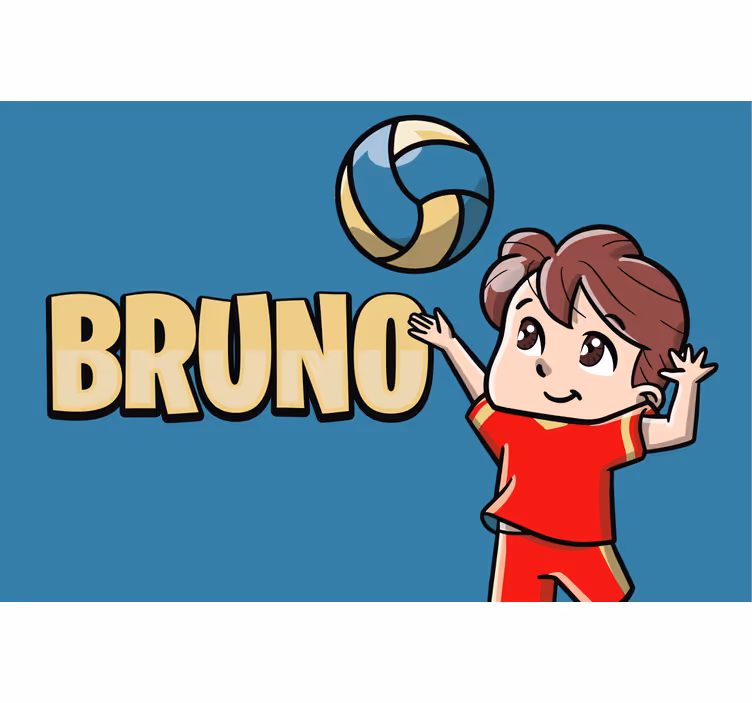 Estore de rolo infantil jogador de vôlei com nome - TenStickers
