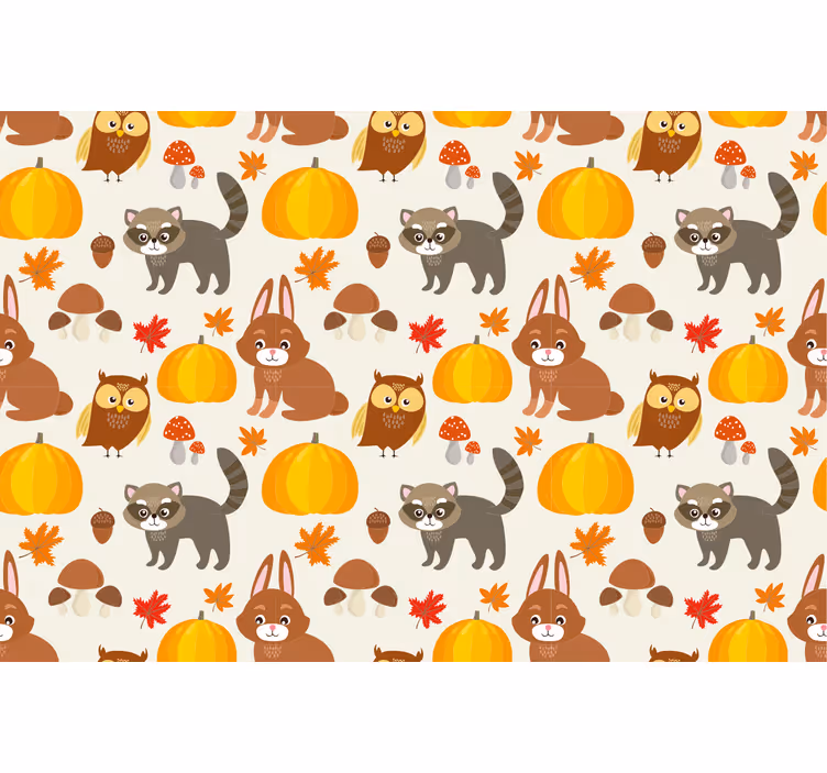 Estore de rolo infantil guaxinim coruja coelho abóbora - TenStickers