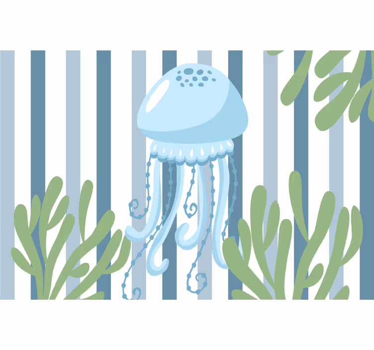 Estore de rolo infantil criaturas marinhas água-viva - TenStickers