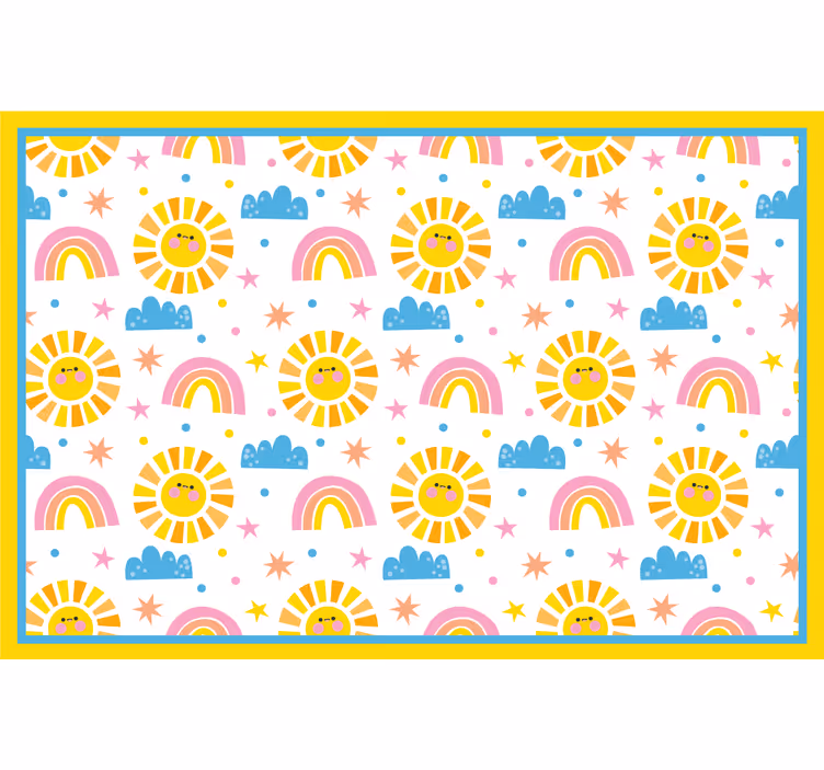 Estore de rolo infantil com arco-íris, sol e nuvens - TenStickers