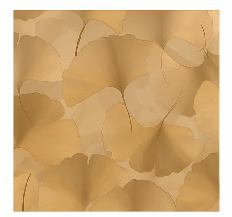 Estore de rolo para cozinha sobreposição de ginkgo dourado - TenStickers