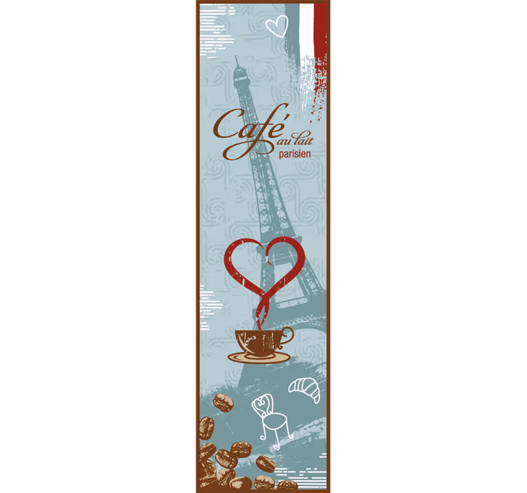 Estore de rolo para cozinha vinil para geladeira café frança - TenStickers
