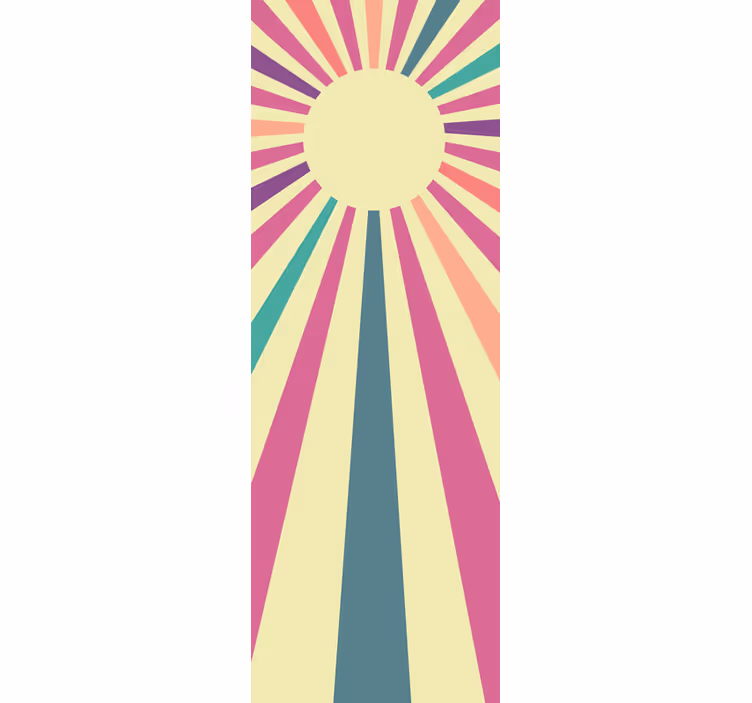Estore de rolo para cozinha sol geométrico anos 70 - TenStickers