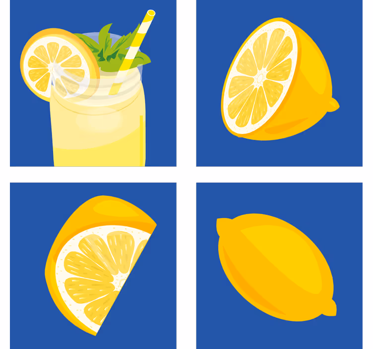 Estore de rolo para cozinha azulejos de limão - TenStickers
