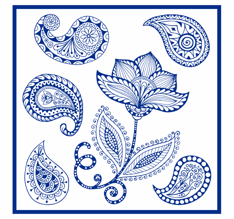 Estore de rolo para cozinha com estampa de paisley e flores - TenStickers
