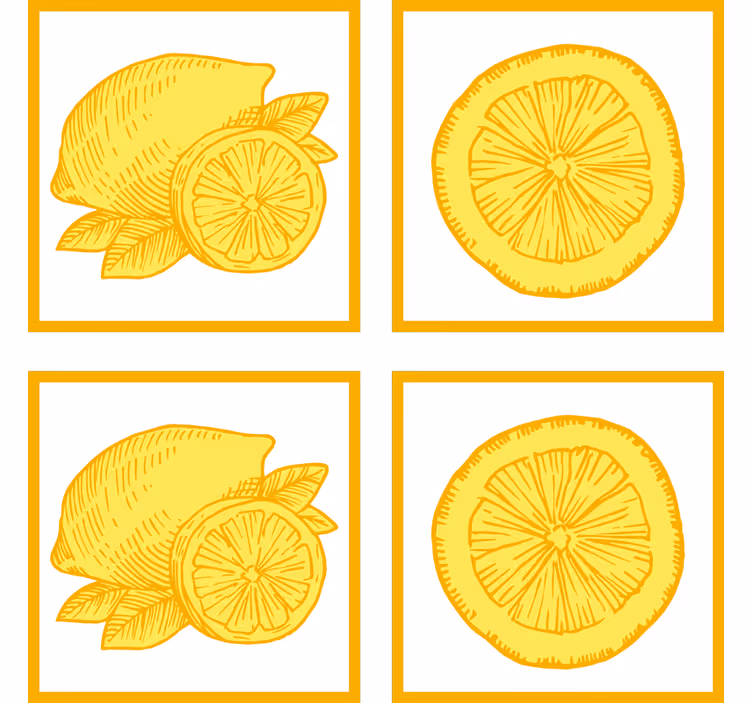 Estore de rolo para cozinha azulejos de laranja e limão - TenStickers