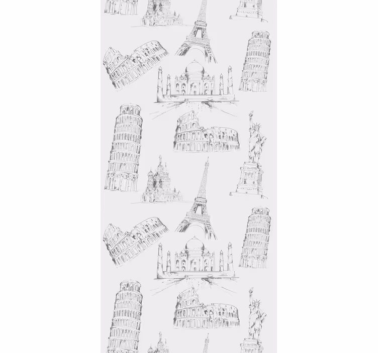 Estore de rolo para cozinha padrão de monumentos famosos - TenStickers