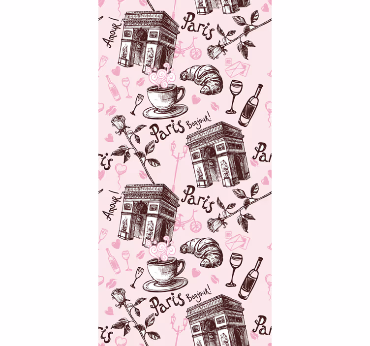 Estore de rolo para cozinha paris romântica - TenStickers