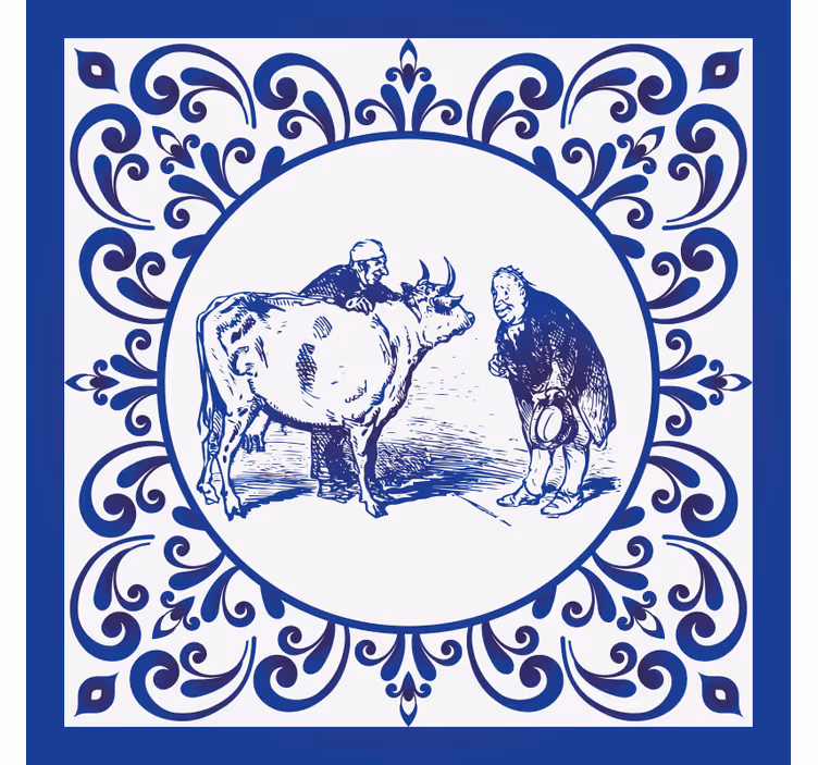 Estore de rolo para cozinha homens e vacas - TenStickers