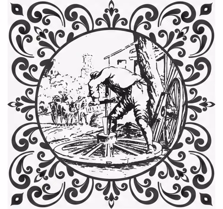 Estore de rolo para cozinha homem e roda - TenStickers