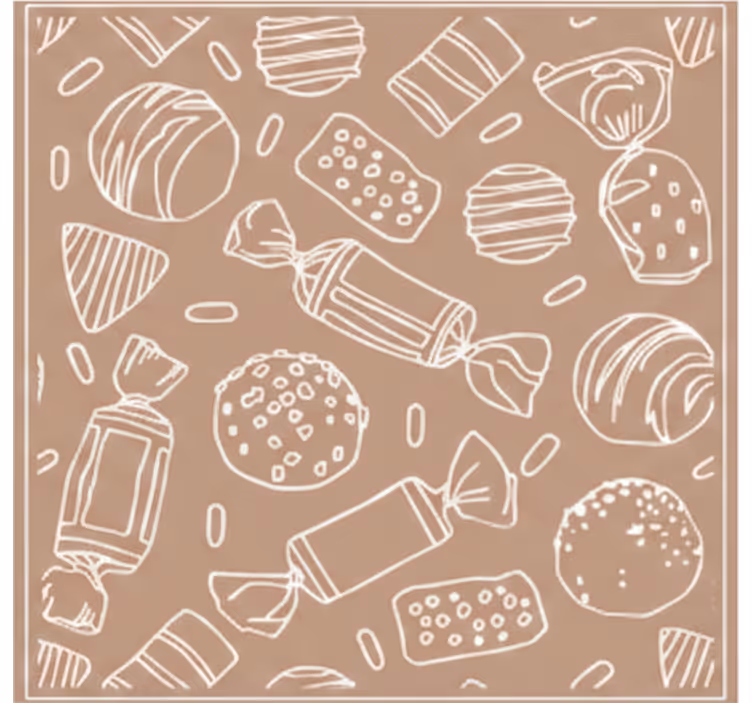 Estore de rolo para cozinha azulejo caramelos - TenStickers