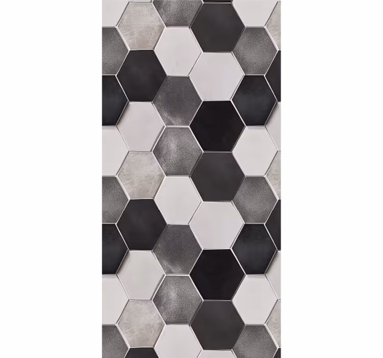 Estore de rolo para cozinha hexágonos cinza - TenStickers