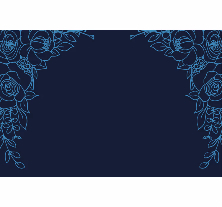 Estore de rolo azul flores azuis marinho - TenStickers