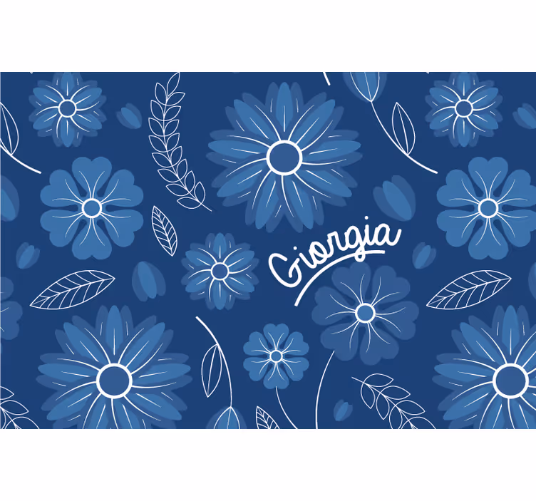 Estore de rolo azul design elegante de flor azul - TenStickers