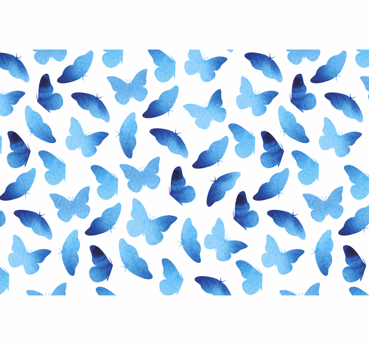 Estore de rolo azul borboletas pintadas - TenStickers