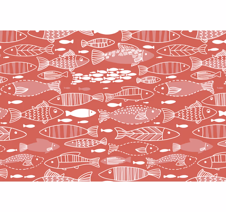 Estore de rolo vermelho muitos peixes no mar - TenStickers