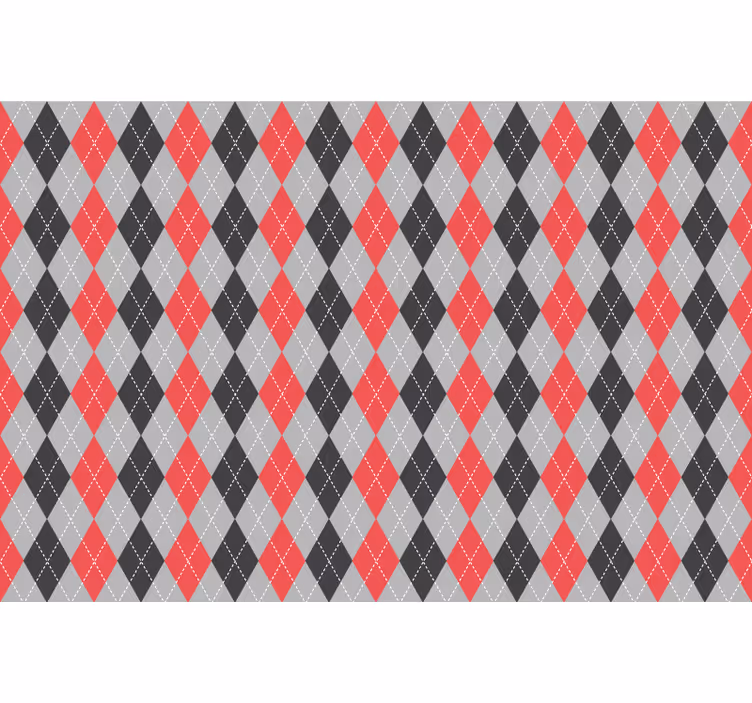 Estore de rolo vermelho diamantes vermelhos e cinzas - TenStickers