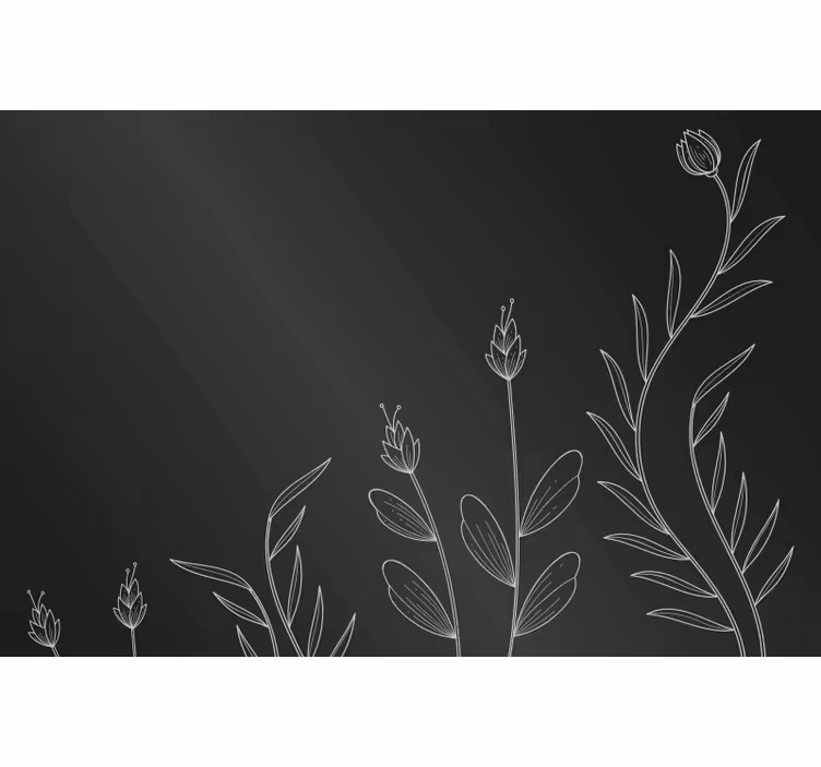 Estore de rolo preto com fundo de plantas elegantes - TenStickers
