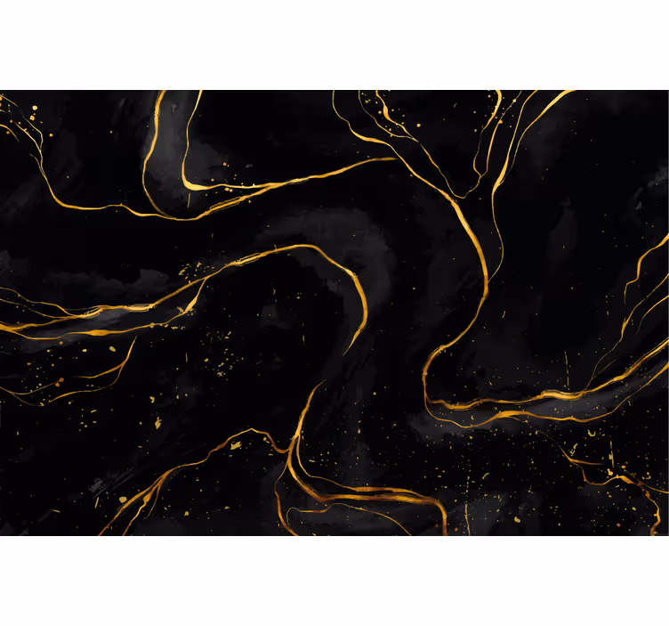 Estore de rolo preto mármore preto e dourado - TenStickers