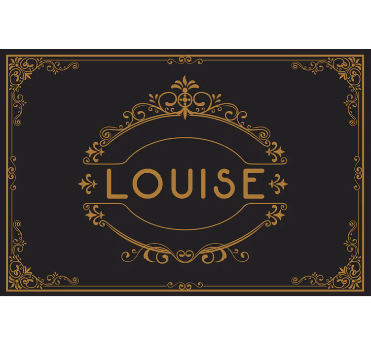Estore de rolo preto ornamental com nome personalizável - TenStickers