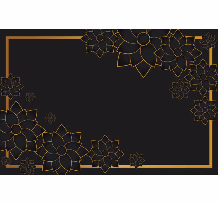 Estore de rolo preto estilo elegante com plantas - TenStickers