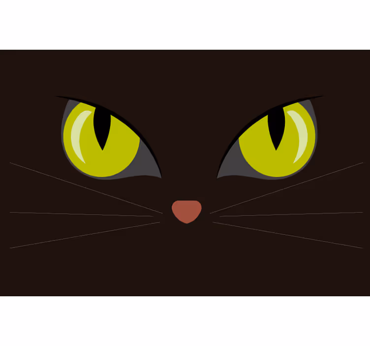 Estore de rolo preto gato preto de halloween assustador - TenStickers