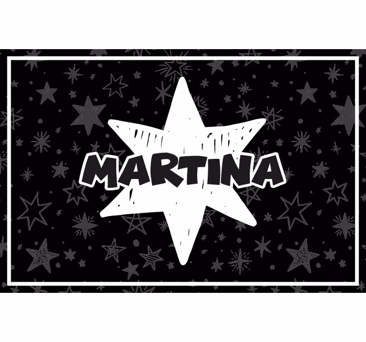 Estore de rolo preto estrela personalizada - TenStickers
