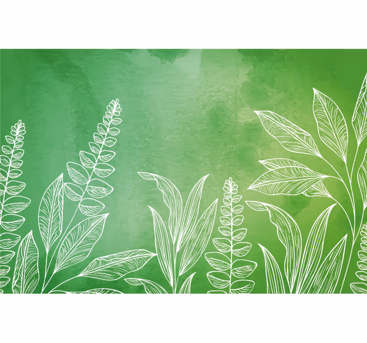Estore de rolo verdes na cor verde original com folhas - TenStickers