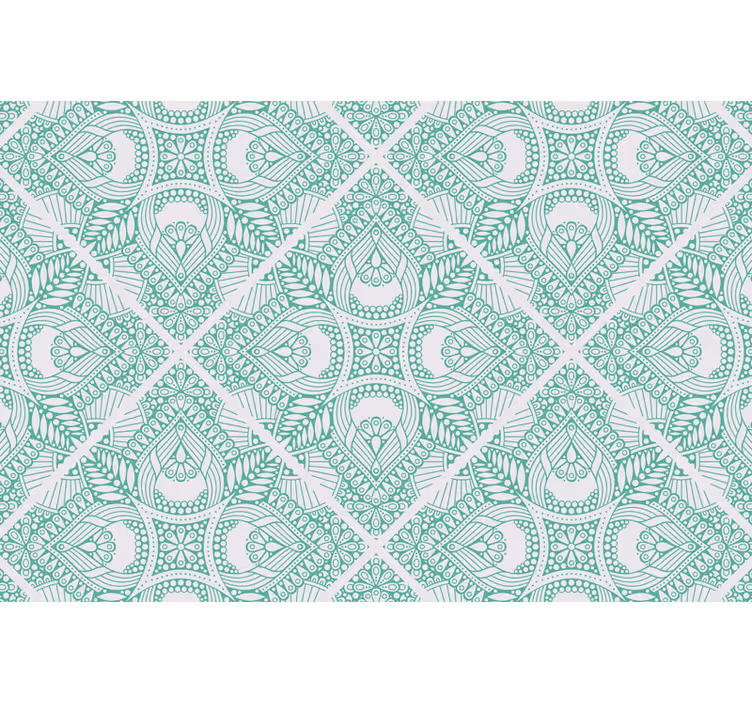 Estore de rolo verdes azulejo ornamental - TenStickers