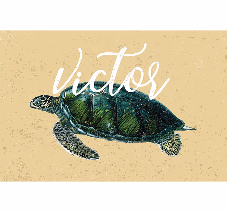 Estore de rolo bege tartaruga marinha com nome - TenStickers