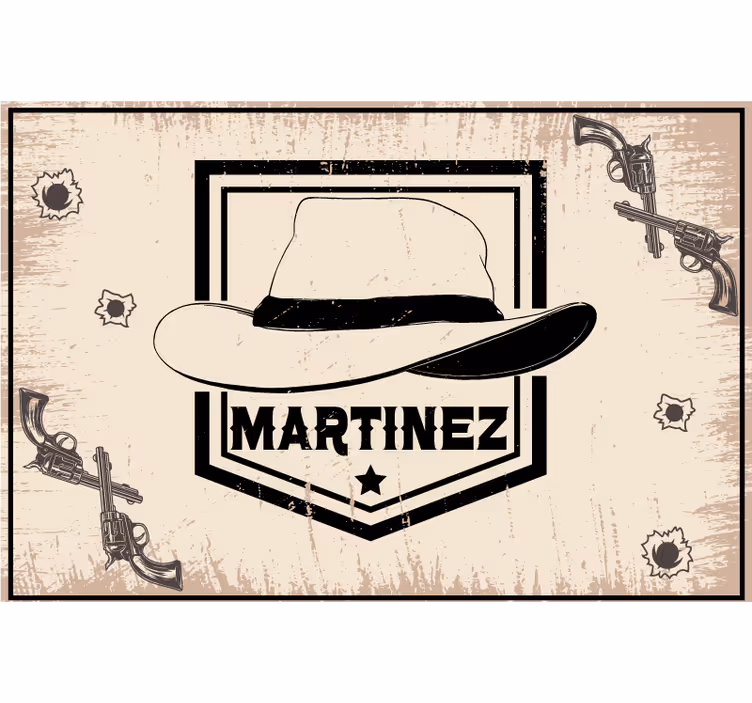 Estore de rolo bege chapéu de cowboy personalizado - TenStickers