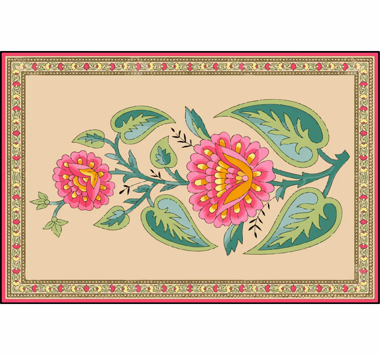 Estore de rolo bege flor mughal indiana - TenStickers