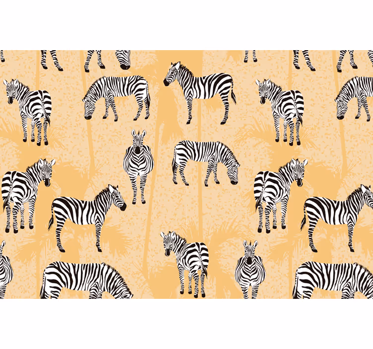 Estore de rolo bege zebra e palmeiras - TenStickers