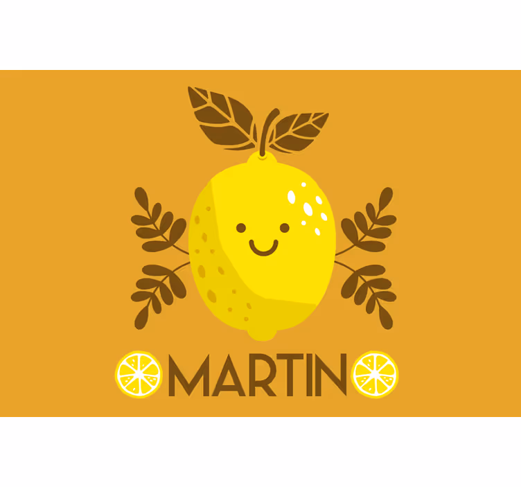 Estore de rolo bege limões sorridentes personalizados - TenStickers