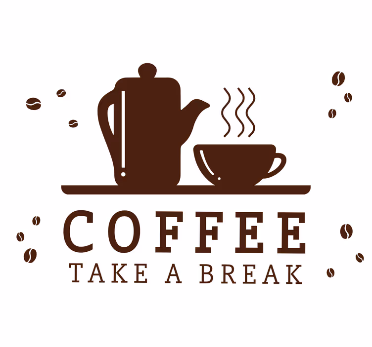 Estore de rolo preto conceito de café em fundo branco - TenStickers