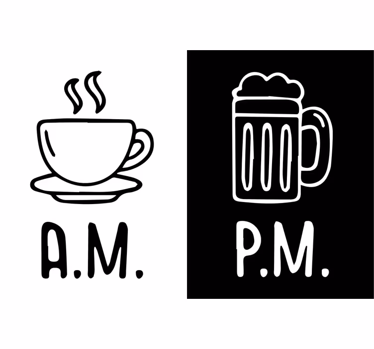 Estore de rolo preto café e cerveja para manhã e noite - TenStickers